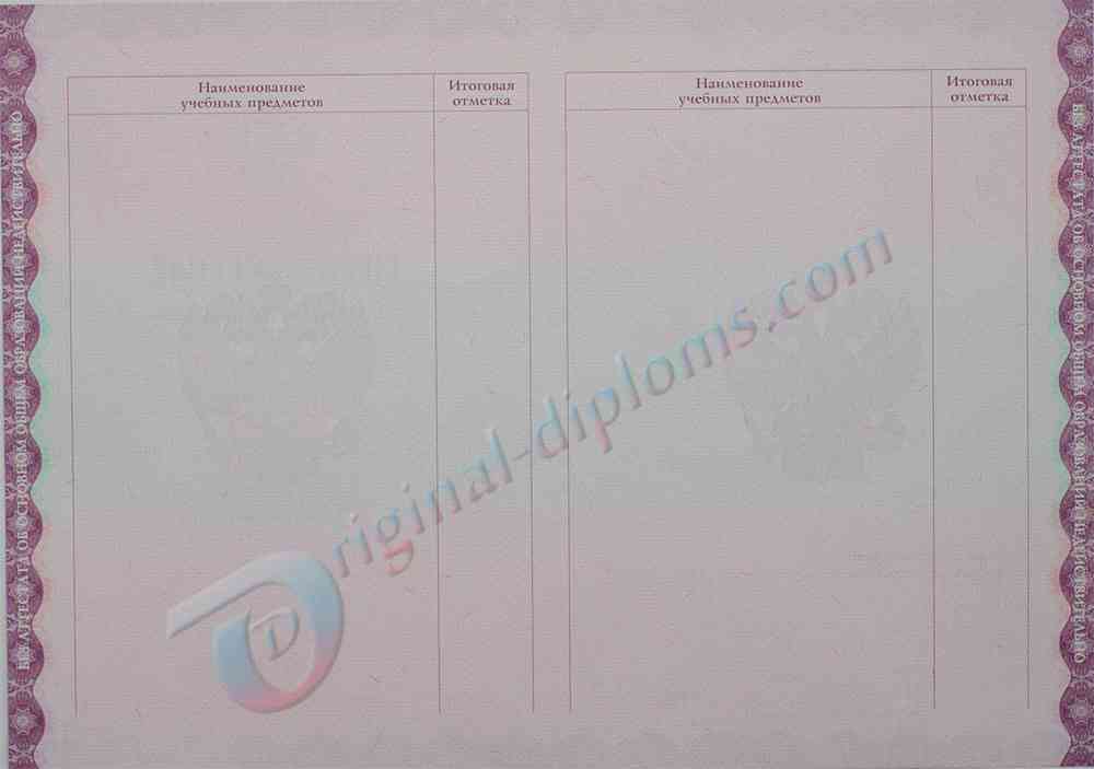 Аттестат о среднем обр. за 9 классов 2014-2026